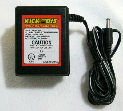 NEW KICK DIS FE41-3009D Two Hour Charger AC Adaptor DC 9V 300mA